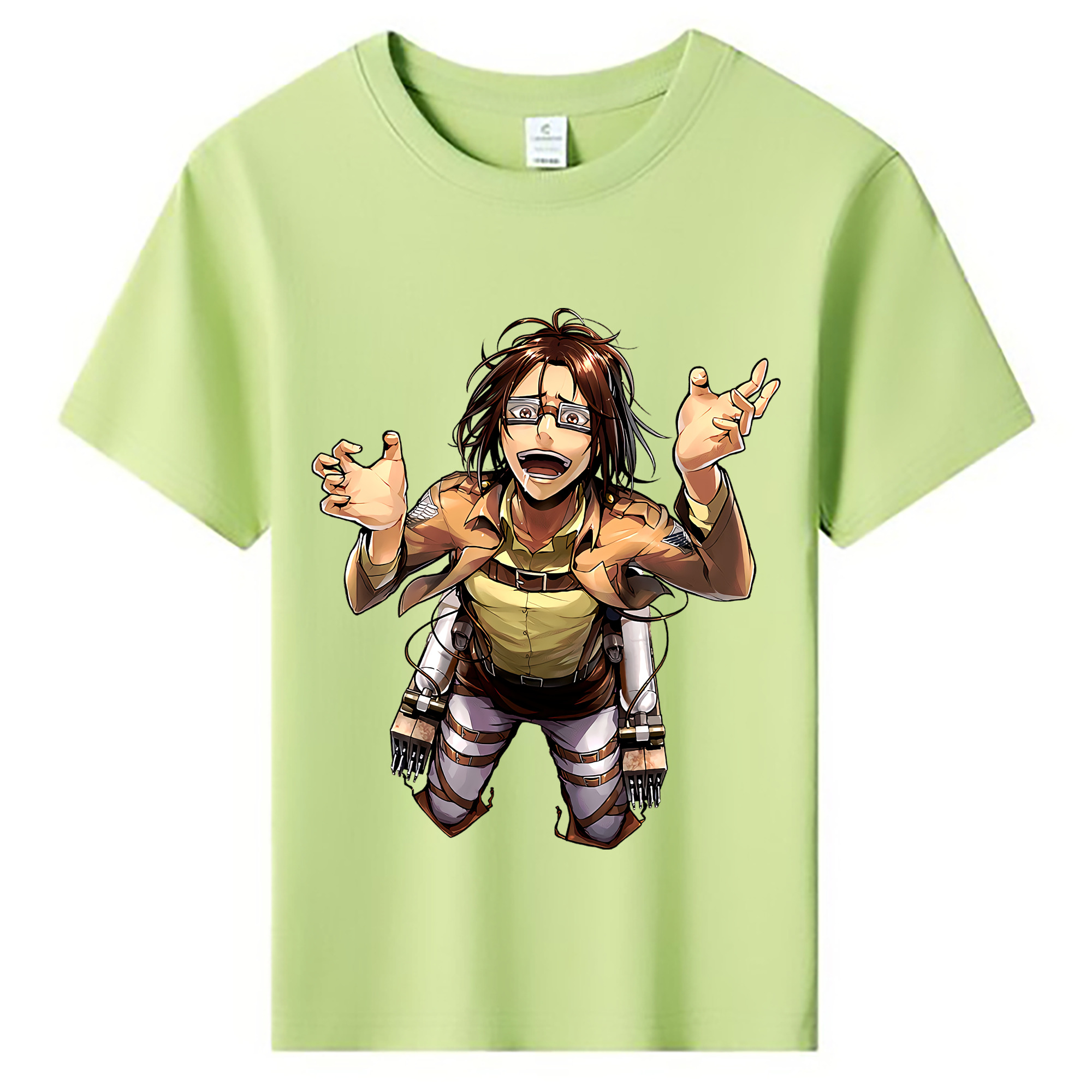 （画像用） 進撃の巨人 ハンジ·ゾエ Attack on Titan Hanji Zoe 綿100％キッズTシャツ（フロントプリント）